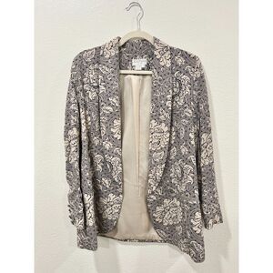 Vintage Ann Taylor floral pattern blazer jacket with shawl collar